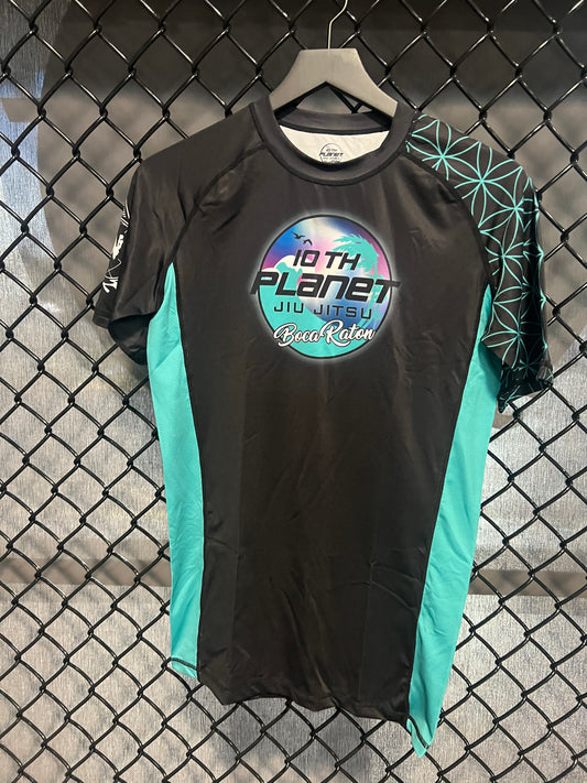10P Boca Black and Teal Rashguard